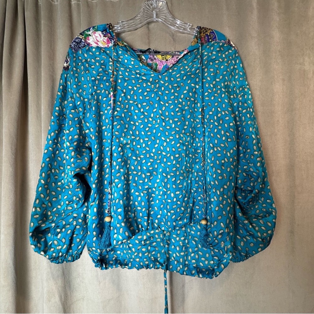 Vintage Diane  Freis Original‎ Sulk blouse HTF Rare Balloon sleeve Synch  L